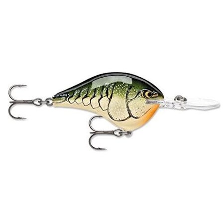 Rapala Dt 08, Balsa, 2 38 Oz, Running Depth 8', Vmc 5 Trebles, Olive Green Crawdad DT08OGCW